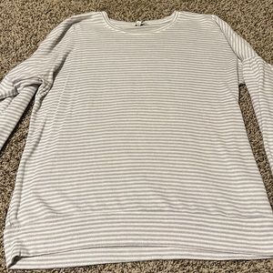 Lucky Brand white and gray shirt.